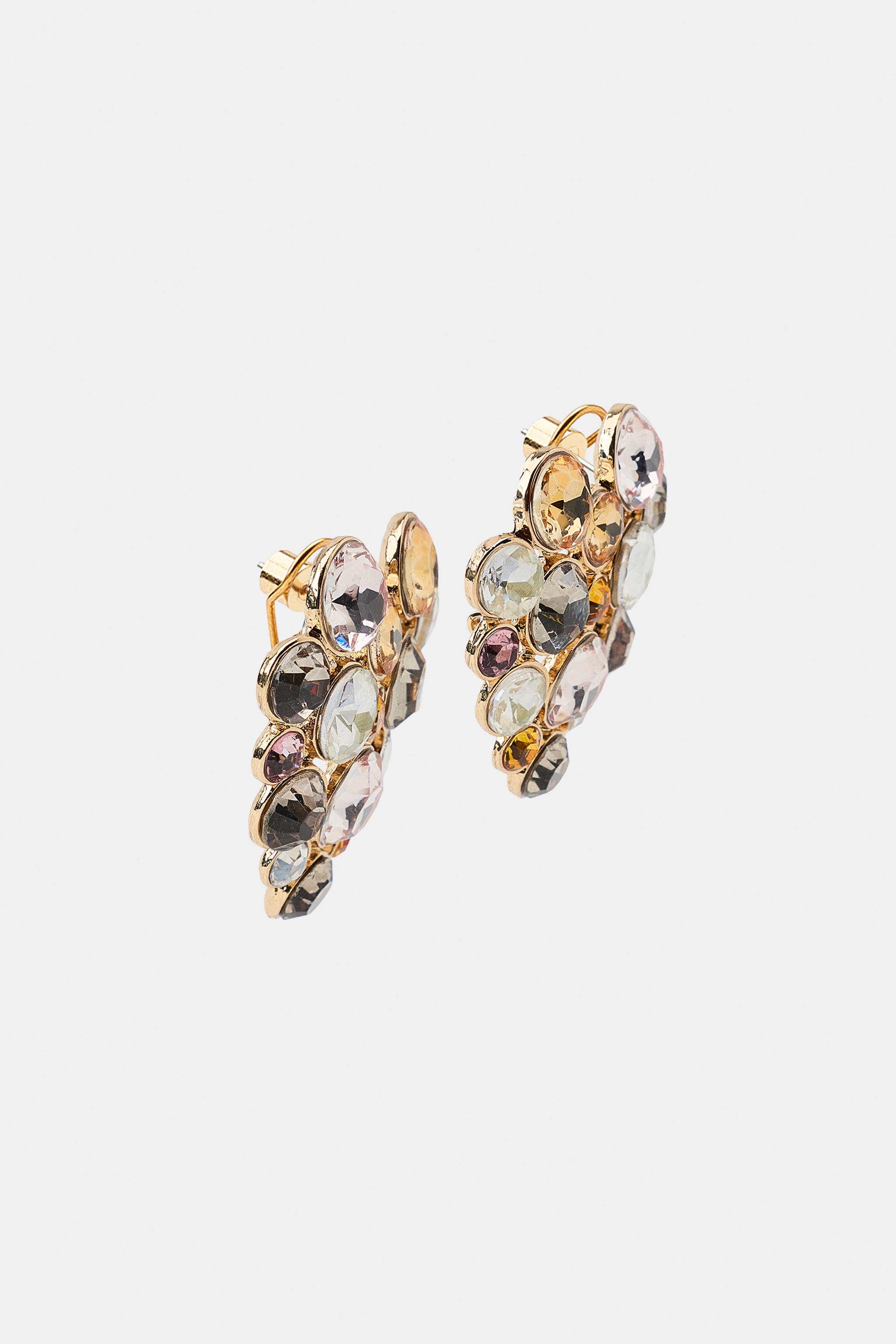JEWELED HEART EARRINGS